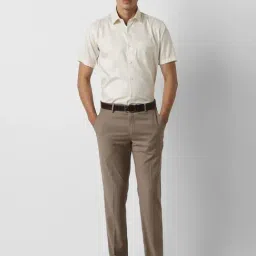 Van Heusen White Cotton Regular Fit Texture Shirt image 5