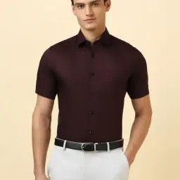 Allen Solly Maroon Cotton Slim Fit Shirt-picture-12