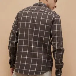 Fame Forever By Lifestyle Brown Regular Fit Checks Shirt image 2