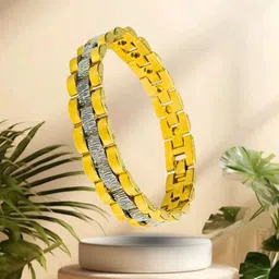 RKB Sales Men Stainless Steel 18K Gold-Plated Link Bracelet-image-31