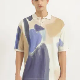 United Colors Of Benetton Multi Pure Cotton Loose Fit Printed Polo T-Shirt-picture-46