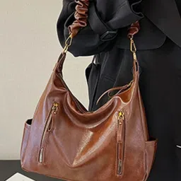 KPOP Women Solid Structured Handheld Bag image 5