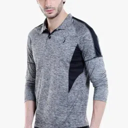 Campus Sutra Grey & Black Regular Fit T-Shirt image 3
