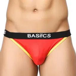 BASIICS by La Intimo Red , Yellow & Blue Briefs (Pack of 3) image 2