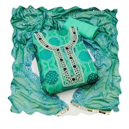 Ishin Embroidered Organza Unstitched Dress Material-picture-15