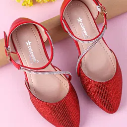 Cute Walk by Babyhug Shimmery & Studded Bellies with Buckle Closure - Red-picture-13