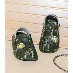 Toothless Camouflage Designed Perforated Clogs - Olive Green & Grey-picture-49
