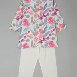 Saka Designs By Sapna Full Sleeves Floral Printed Kurta Pyjama - Pink-picture-33