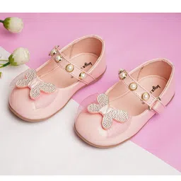 boyz n galz Stones Embellished Butterfly Applique Detailed Ballerinas - Pink-picture-17