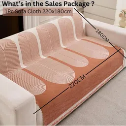 HOMETHREADS Multicoloured & Rust Printed 5 Piece Sofa Cover image 2