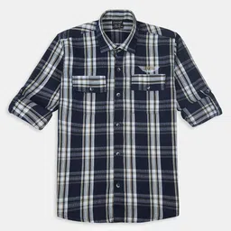 CAVIO Boys Comfort Relaxed Fit Tartan Checked Opaque Cotton Casual Shirt-picture-10