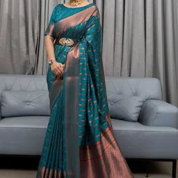 Moda Rapido Woven Design Zari Art Silk Handloom Banarasi Saree-picture-43