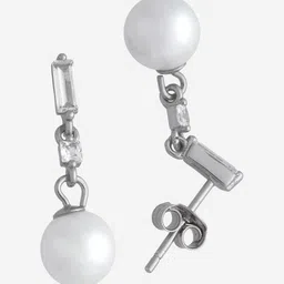 Kushal's Fashion Jewellery 92.5Silver Pearl Classic Drop Earring image 4