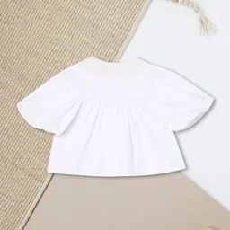 max Peter Pan Collar Flared Sleeve Cotton Top image 3