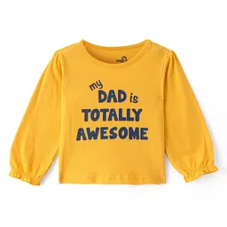 Doodle Poodle Single Jersey Knit Full Sleeves Text Printed Tops Pack of 2 - Red & Yellow image 4