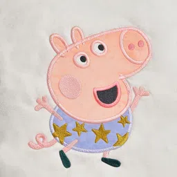 Mi Arcus Knit Sleeveless Peppa Pig Back Patch Detailed Light Winter Sherpa Jacket - Cream image 5