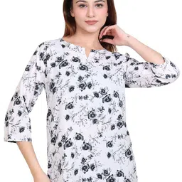 Varenyam Women Floral Printed V Neck Top-image-56