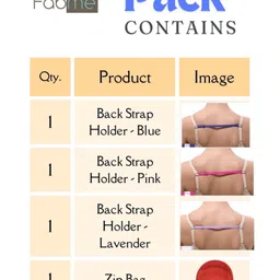 Fabme Solid Back Strap Holder Clips & Case Set - Blue Pink & Lavender image 2