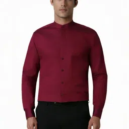 Louis Philippe Maroon Slim Fit Shirt-image-21