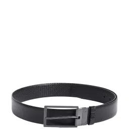 CALVIN KLEIN Black Smooth Slim Frame Mono Logo Leather Reversible Belt image 3