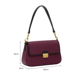 Miraggio Sarah Wine Textured Small Shoulder Bag image 3