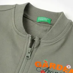 United Colors Of Benetton Green Cotton Regular Fit Printed Sweatshirt image 3