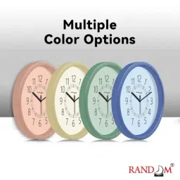 Random Blue & Black Round Printed Traditional Analogue Wall Clock image 5