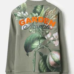 United Colors Of Benetton Green Cotton Regular Fit Printed Sweatshirt image 2