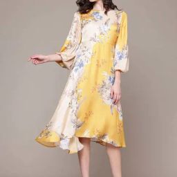 Label Ritu Kumar Yellow Aelith Midi Dress-picture-14