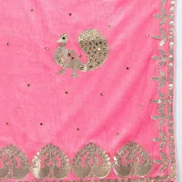 Clora Creation Ethnic Motifs Embroidered Velvet Dupatta with Gotta Patti image 2