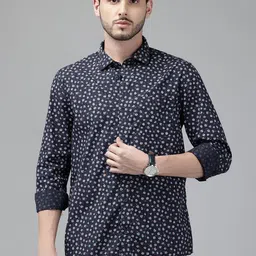 Blackberrys Men Slim Fit Floral Pure Cotton Printed Casual Shirt-picture-32