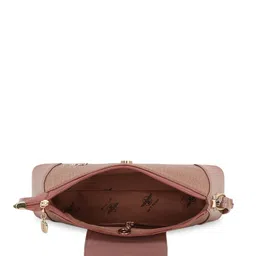 WOMEN MARKS Tan Animal Textured PU Structured Sling Bag image 5