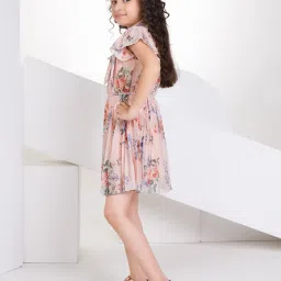 Peppermint Kids Peach Floral Print Dress image 3