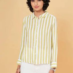 Annabelle by Pantaloons Green Striped Shirt-picture-46