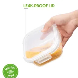 Borosil Transparent 320 ml Borosilicate Glass Square Container image 3