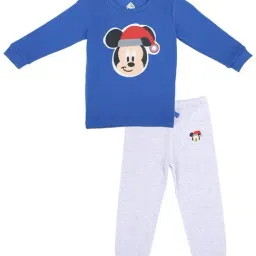 Bodycare Kids Royal Blue & Grey Mickey & Friends Printed Full Sleeves T-Shirt with Pants-picture-45