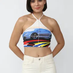 Forever 21 Multicolor Printed Crop Top-image-31