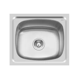 CERA Domino Lite 21x18 inch Gloss Finish Stainless Steel 202 Single Bowl Sink, B4621103 image 1