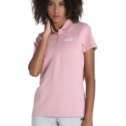 Puma ESS Pink Cotton Polo T-Shirt-image-30