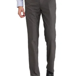 Park Avenue Brown Regular Fit Trousers-picture-20