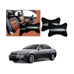 Auto Pearl Black Silver Strip Car Neck Cushion/Neck Pillow Compatible with BMW 525i image 4