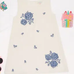 Akkriti by Pantaloons Girls Off-White Dress-image-88