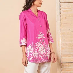 Fashor Pink Printed A Line Short Kurti image 3
