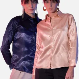 BUYNEWTREND Navy & Beige Regular Fit Shirt (Pack Of 2)-image-70