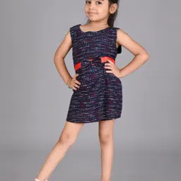 Creative Kid's Girls Navy & Red Cotton Printed Dress-picture-24
