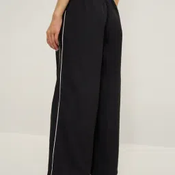 nuon women Nuon by Westside Black Striped High-Rise Track Pants image 2