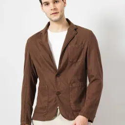 celio celio* Brown Regular Fit Cotton Notch Lapel Jacket-picture-25