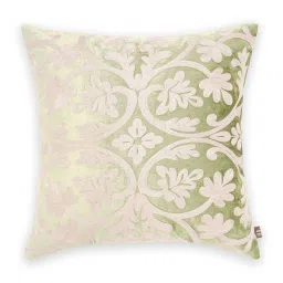 Pure Home and Living Green Cotton Embroidered Square Cushion Cover image 3