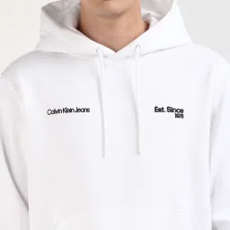 Calvin Klein White Regular Hooded Sweatshirt image 3