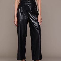 Label Ritu Kumar Relaxed Emma Faux Leather Straight Fit Trousers-picture-22